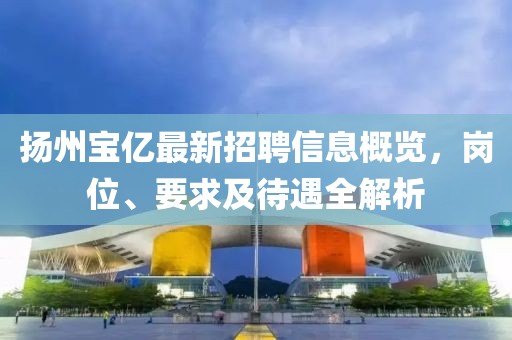 揚(yáng)州寶億最新招聘信息概覽，崗位、要求及待遇全解析