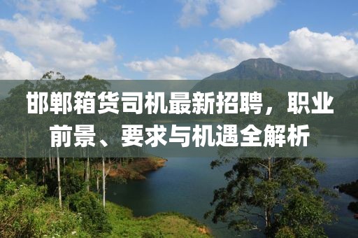 邯鄲箱貨司機(jī)最新招聘，職業(yè)前景、要求與機(jī)遇全解析