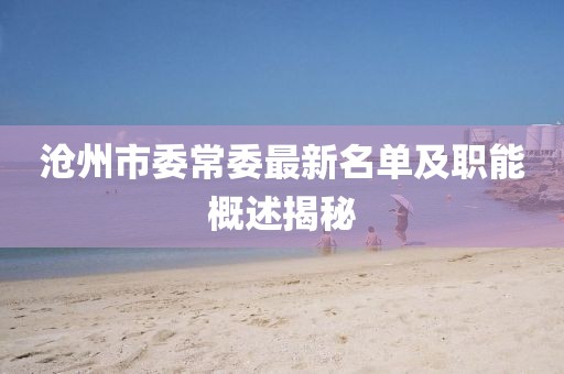 滄州市委常委最新名單及職能概述揭秘