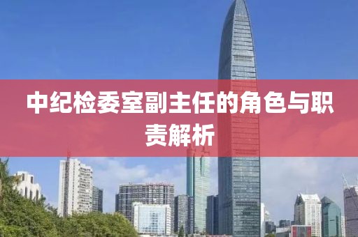 中紀(jì)檢委室副主任的角色與職責(zé)解析