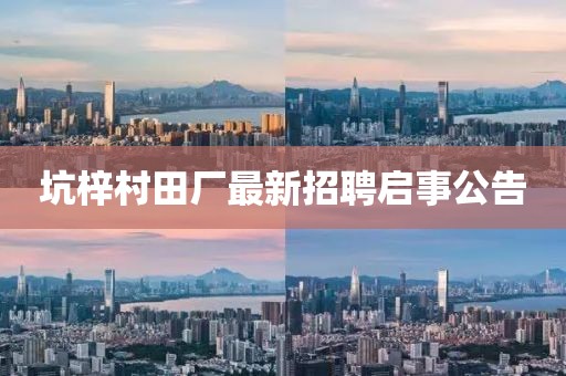 坑梓村田廠(chǎng)最新招聘啟事公告