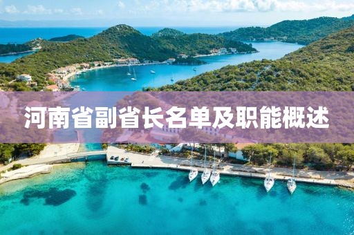 河南省副省長名單及職能概述