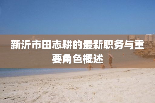 新沂市田志耕的最新職務(wù)與重要角色概述