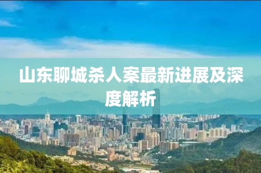山東聊城殺人案最新進(jìn)展及深度解析